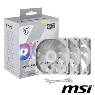 【MSI 微星】F120 ARGB WHITE-3RW 機殼散熱風扇(白色)