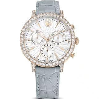 【SWAROVSKI 施華洛世奇】Matrix Tennis Chrono 計時手錶-36mm灰色 端午 送禮 自用(5702851)