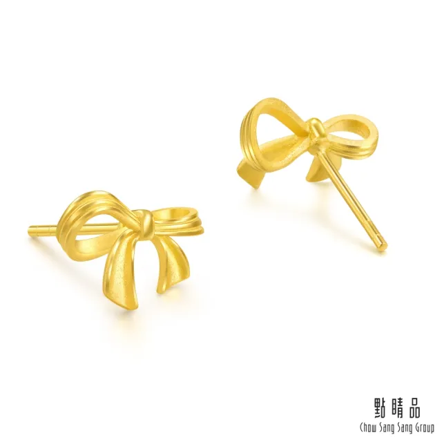【點睛品】浪漫蝴蝶結 黃金耳環(一對)