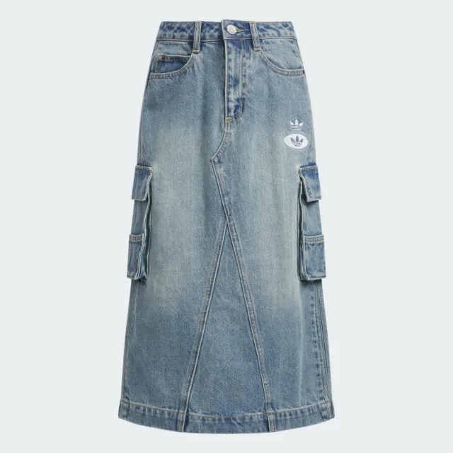 新品25 adidas デニムロングスカート レディース ブルー JM8036 adidas（アディダス）の「KSENIASCHNAIDER デニム マキシ