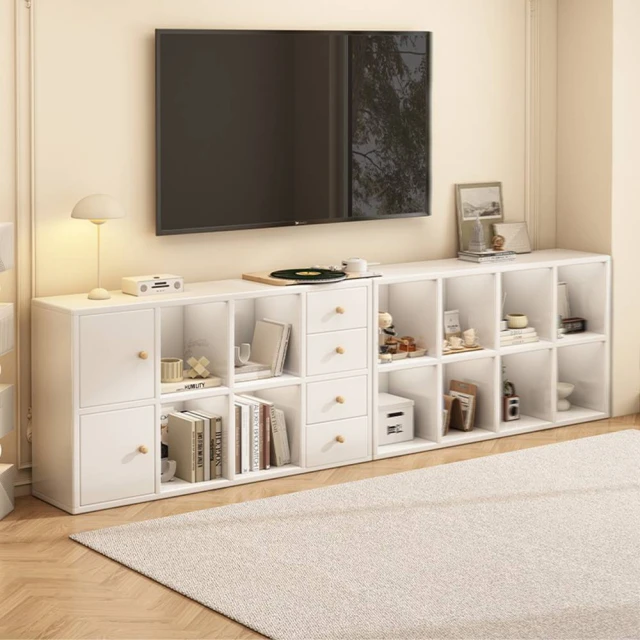 億家達旗艦店 八格櫃 140*30*83cm(電視櫃 書櫃 落地電視櫃 儲物櫃 收納櫃 木格子 八格櫃 預購15天)