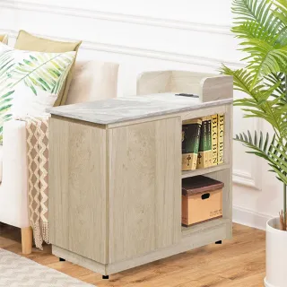 【ASSARI】夏佐插座沙發邊櫃(寬34x深75x高62cm)