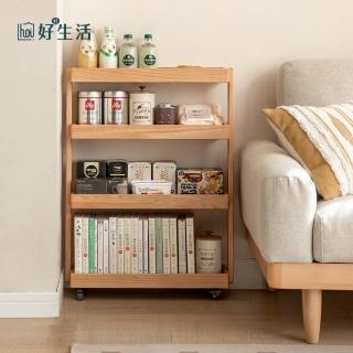 【hoi! 好好生活】預購★源氏木語橡木原木色移動置物架收納推車0.6M Y00M15