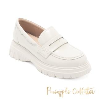 【Pineapple Outfitter】ELIUD 經典素面厚底樂福鞋(白色)
