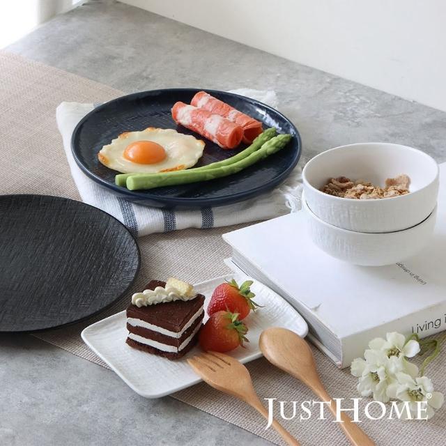 【Just Home】北歐織紋陶瓷碗盤餐具5件組(三色可選 可微波 碗 飯碗 碗盤 餐盤 湯盤 送禮)