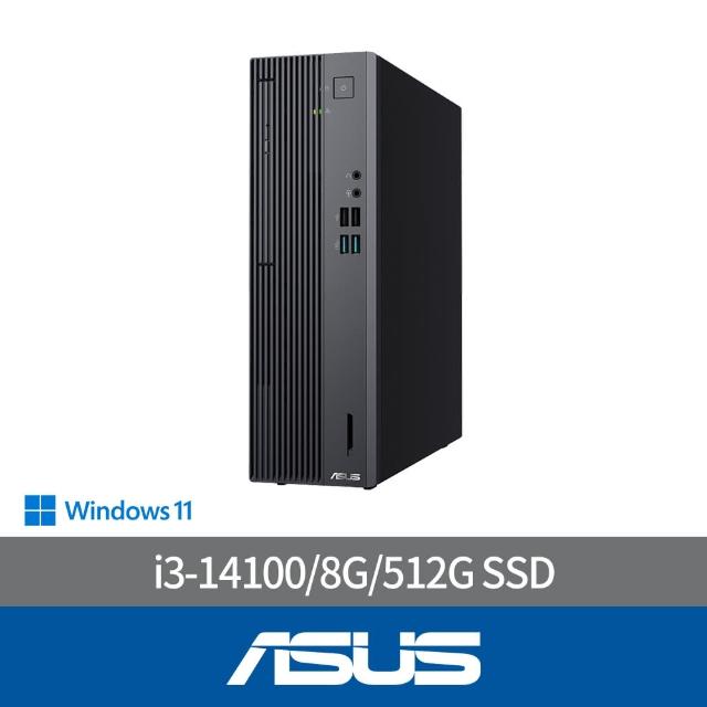 【ASUS 華碩】i3四核電腦(i3-14100/8G/512G SSD/W11/H-S501SER-314100014W)