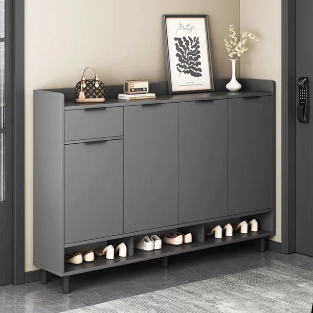E-homeE-home 鞋櫃 收納櫃 抽屜櫃 收納鞋櫃 玄關鞋櫃 玄關櫃 儲物櫃(012-KC鞋櫃120CM（灰色）)