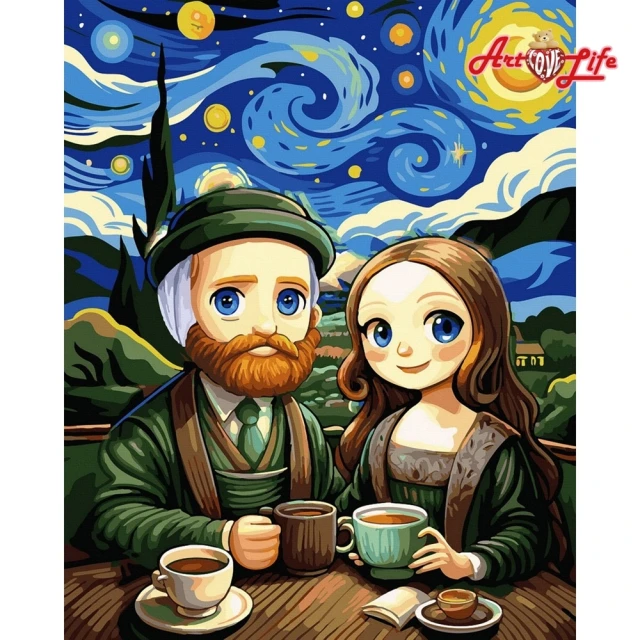【ArtLife 藝術生活】TW065與畫家相遇系列_梵谷與夢娜40*50CM(數字油畫 DIY數字油畫 交換禮物 畫畫玩具)