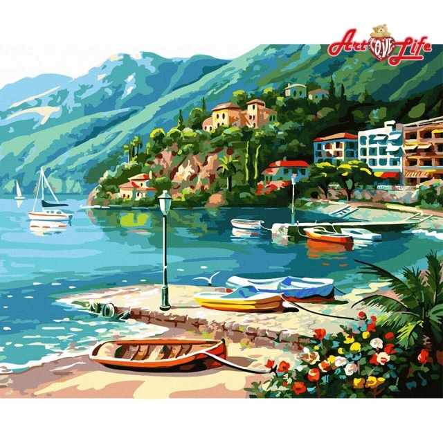 【ArtLife 藝術生活】DT160湖水相依40*50CM(數字油畫 DIY DIY數字油畫 交換禮物 畫畫玩具)