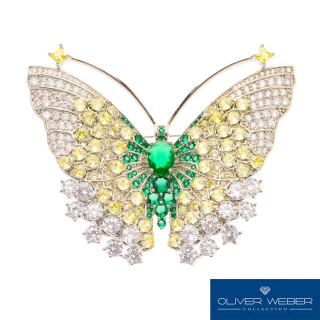 OLIVER WEBER 帝王斑蝶別針/ 胸針 蝴蝶別針 鋯