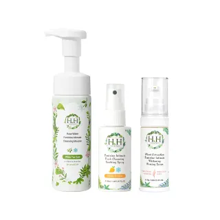 【HH草本新淨界】私密玫瑰純露潔淨慕斯+潔淨舒緩噴霧+美白緊緻凝露(170ml+50ml+30ml)