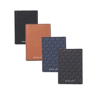 【Michael Kors】荔枝皮紋/滿版MK 燙金LOGO對開護照萬用夾(多款任選)