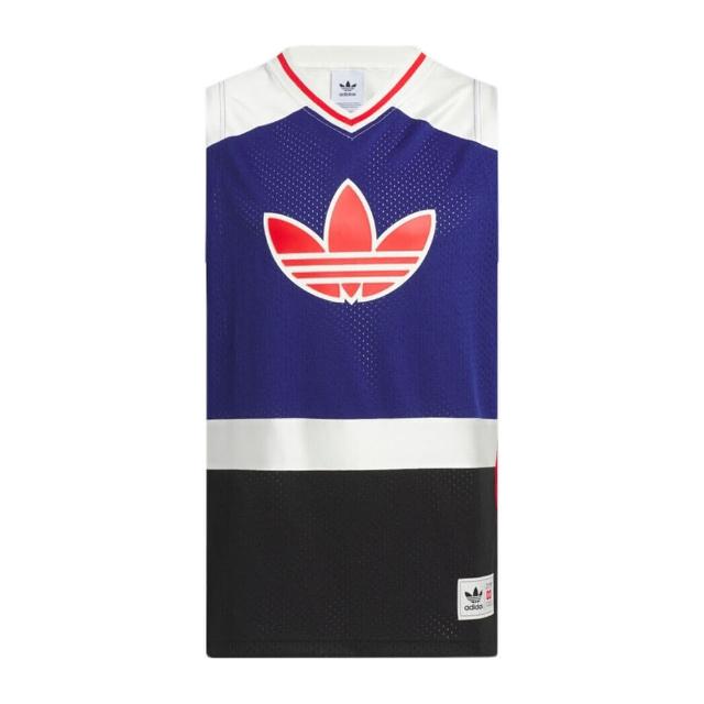 【adidas 愛迪達】BB RS Tank U 男女 運動背心 籃球衣 復古 透氣 寬鬆 藍黑(JD6400)