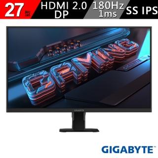 【GIGABYTE 技嘉】GS27FA 27型 電競螢幕(FHD/180Hz/1ms/SS IPS/DP/HDMI2.0)