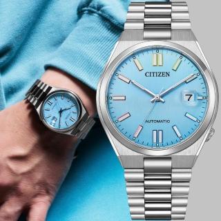 【CITIZEN 星辰】TSUYOSA 七彩限定 情人節推薦款 青春撞色機械錶 晴空藍 男錶 畢業禮物(NJ0151-53L)