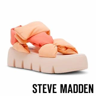 【steve madden】BONKERS 布面粗帶厚底涼鞋(橘色)
