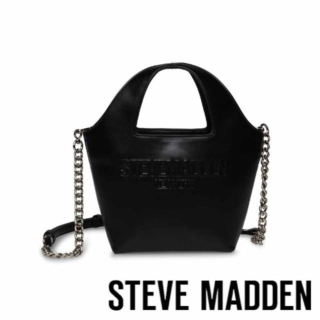 【steve madden】BVEENA 簡約皮革水桶包(黑色)