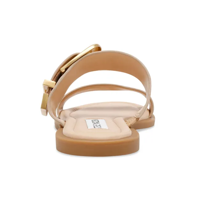 【steve madden】STRIDER 寬帶金扣平底拖鞋(卡其色)