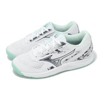 【MIZUNO 美津濃】羽球鞋 Sky Blaster 4 男鞋 女鞋 寬楦 白 黑 綠 室內運動 羽排鞋 美津濃(71GA2533-13)