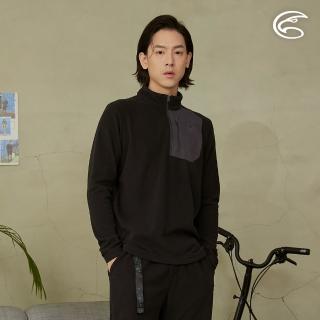 【ADISI】男半門襟OceanPure溫控消臭抗靜電保暖衣 AL2421041 極致黑 S-3XL(刷毛 快乾 抑菌 海洋紗 環保紗)