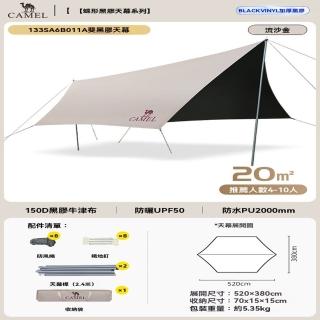 【樂多家居】20m蝶形天幕 天幕 露營帳篷 野餐遮陽棚 露營裝備(冰感降溫 黑膠防曬 抗風不變形)