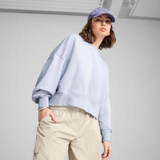 【PUMA】長袖上衣 女 大學T 運動 歐規 藍 62974847