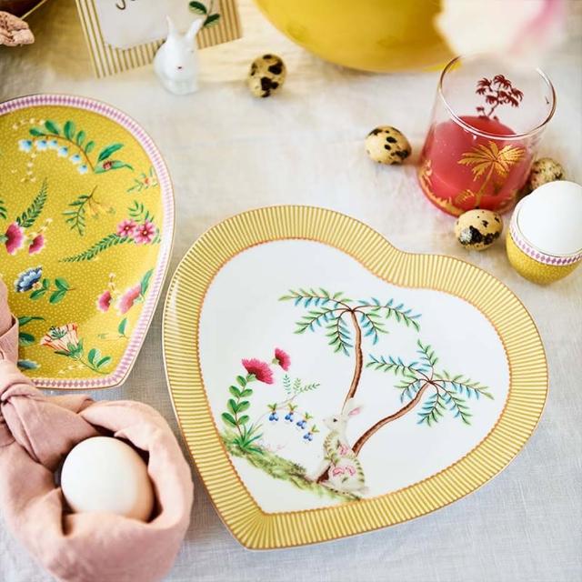 【PIP STUDIO】買一送一★La Majorelle 心形盤子21.5cm-黃(2入組/點心盤/小菜盤)
