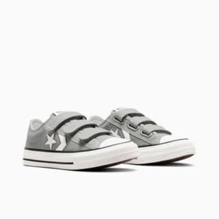 【CONVERSE】休閒鞋 童鞋 中童 帆布鞋 魔鬼氈 STAR PLAYER 76 3V OX 灰 A10735C