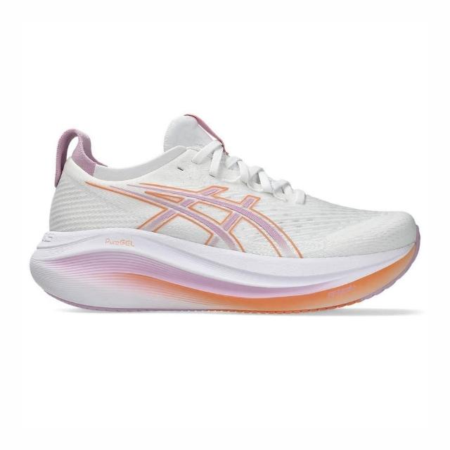 【asics 亞瑟士】Gel-nimbus 27 D 女 慢跑鞋 寬楦 彈力 支撐 緩震 白 紫(1012B752-101)