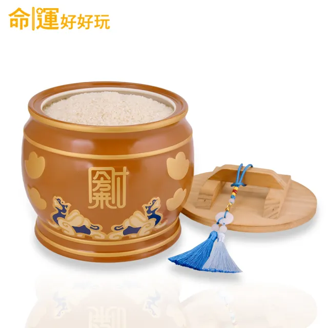 【命運好好玩】手工陶瓷 湯鎮瑋-八方來財貔貅米甕+平安錢流蘇吊飾(開運米缸/守財/財庫)
