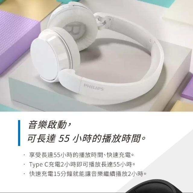 【Philips 飛利浦】高音質超長續航無線耳罩式耳機-TAH4209