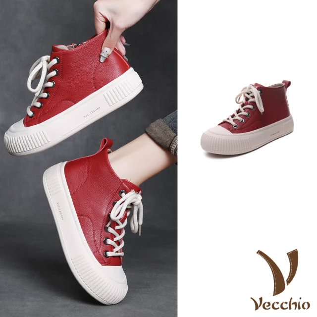 Vecchio 真皮休閒鞋 厚底休閒鞋/真皮翻絨牛皮異材質撞