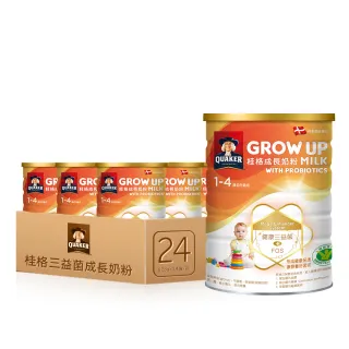 即期品【QUAKER 桂格】三益菌成長奶粉 825gx24罐 (新包裝 3號 1-4歲幼童適用)