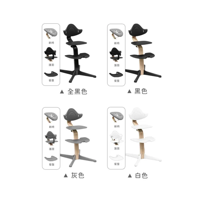 【STOKKE】官方授權 nomi 多階段成長椅 新生兒經典必備組 櫸木款(餐椅+躺椅+護圍+餐盤)