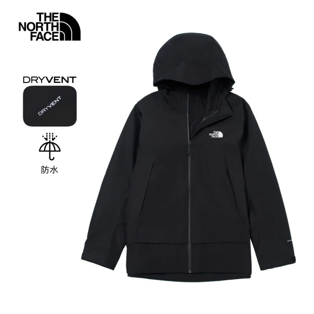 The North Face 北面男款黑色DryVent防水透氣衝鋒衣｜8BWFJK3(外套)