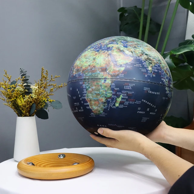 FunGlobe 12寸AR橢圓木座萬向地球儀(衛星款/仿古款)