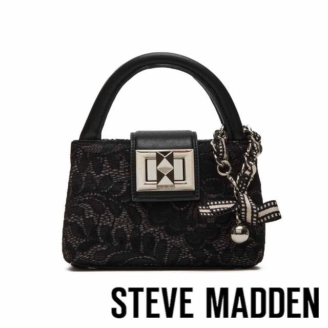 【steve madden】BBRI 優雅蕾絲吊飾小方包(黑色)