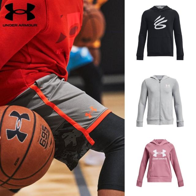 【UNDER ARMOUR】UA官方直營 男童 女童 LOGO帽T 連帽外套 刷毛 毛巾布(多款任選)