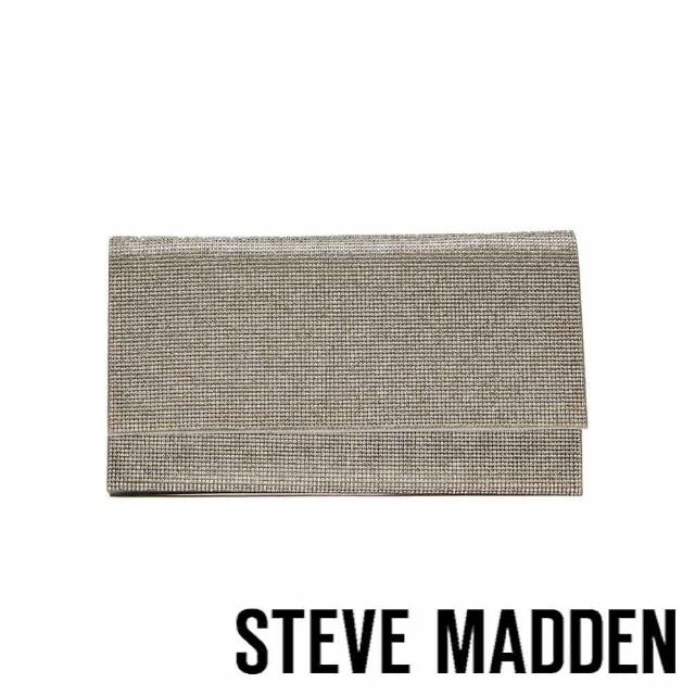 【steve madden】BSILVIA 華麗鑽面翻蓋手拿斜背包(銀色)