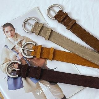 【LEESA】波希米亞\紅色皮帶\皮帶\復古腰帶\皮帶真皮\女生皮帶\麂皮皮袋\針扣腰帶\洋裝腰帶\高