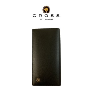 【CROSS】臺灣總經銷 限量1折 頂級小牛皮22卡1零錢袋長夾 洛非諾系列 全新專櫃展示品(黑色 送禮盒提袋)