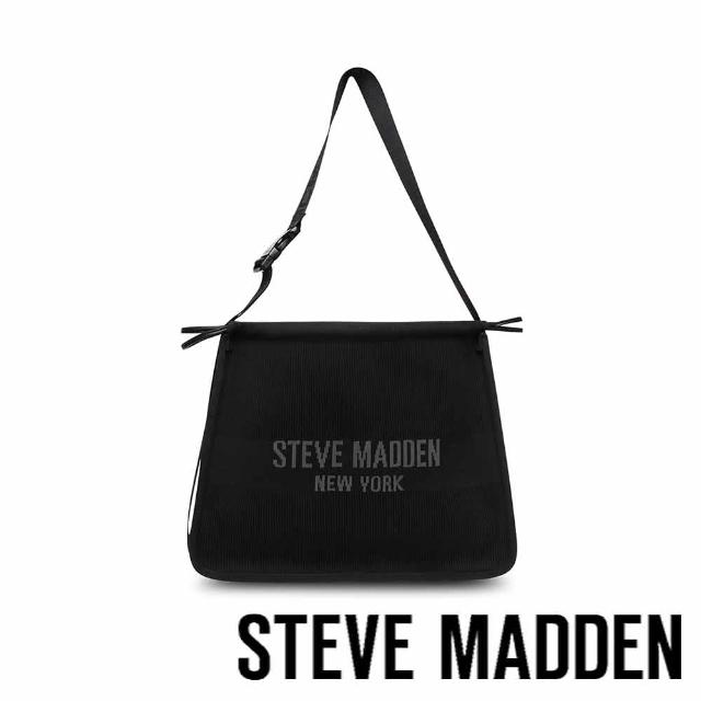 【steve madden】BNELSON 休閒束口寬帶大托特包(黑色)