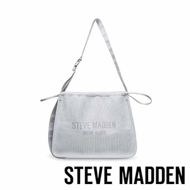 【steve madden】BNELSON 休閒束口寬帶大托特包(銀色)