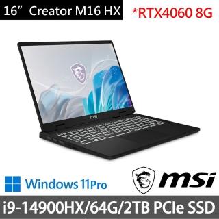 【MSI 微星】特仕版 16吋i9創作(Creator M16 HX/i9-14900HX/32G+32G/2TB/RTX4060 8G/W11P/C14VFG-055TW)