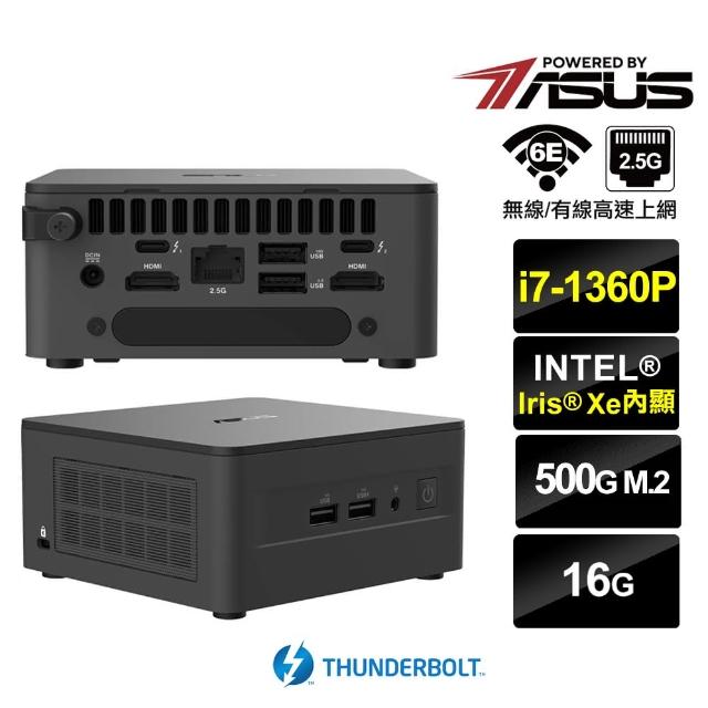 【ASUS 華碩】NUC i7十二核{朧月中校II} 迷你電腦(i7-1360P/16G/500GB M.2)