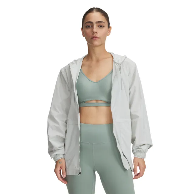 【UNDER ARMOUR】UA 女 CINCH WAIST 防潑水外套_1389502-377(灰綠色)