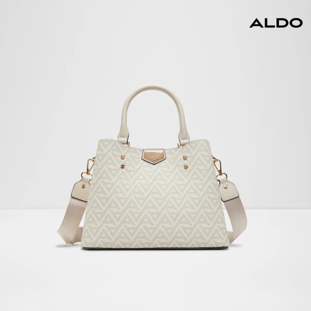 ALDOALDO CARAEVER-經典LOGO 壓紋設計手提托特包-女包(淺米色)