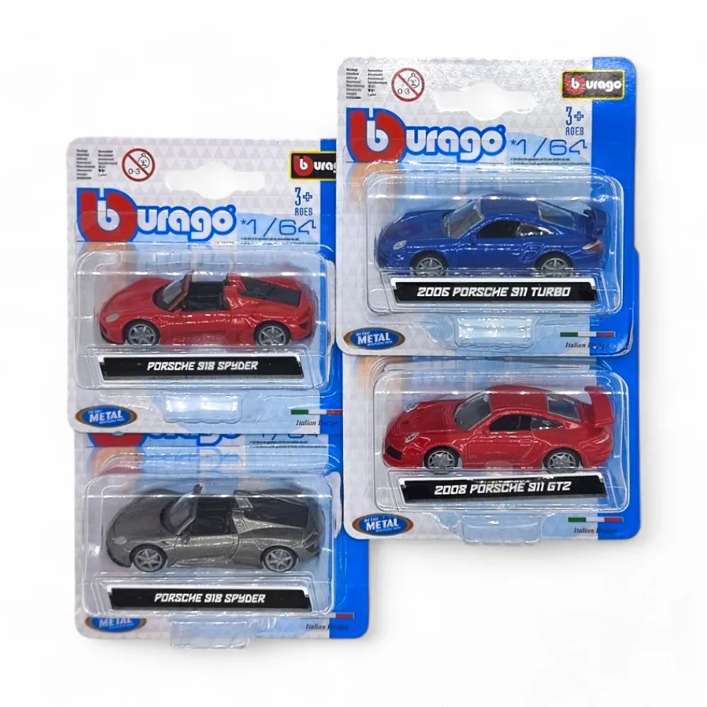 1:64模型車 Porsche 918 Spyder vs 911 GT2 911 TURBO(跑車模型 四車組合)