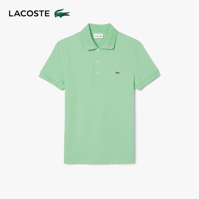 【LACOSTE】男裝-經典修身短袖Polo衫(綠色)