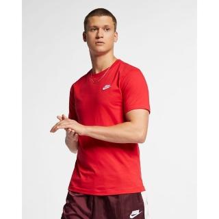 【NIKE 耐吉】短袖上衣 純棉 T恤 男款 AS M NSW CLUB TEE 紅色(AR4999657)